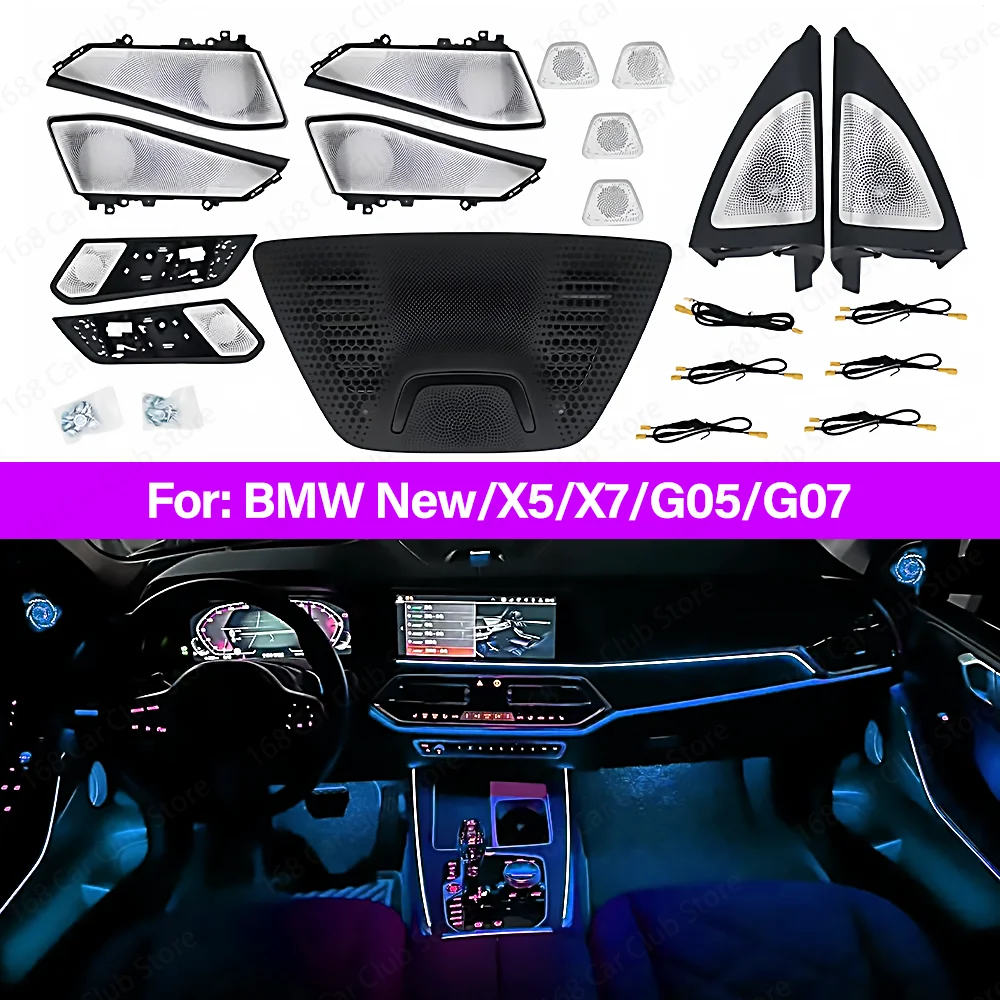 LED 11 Farben Umgebungslicht Lautsprecher Abdeckung Für BMW Neue X5 X7 G05 G07 Auto Mitteltöner Hochtöner HiFi Musik Stereo horn Dekorieren Refit Image