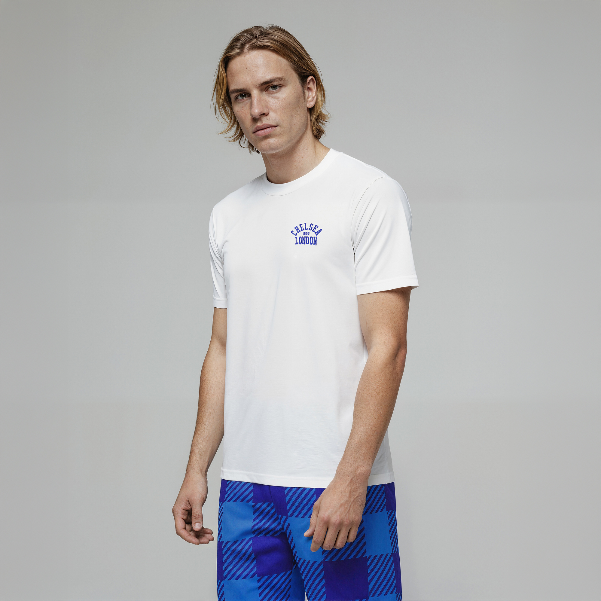 Chelsea Check Long Pant Lounge Set – Weiß – Herren Image