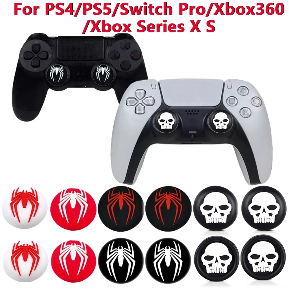 For PS4/Switch2/Switch Pro/Xbox Series X S/Xbox360 Silicone Thumb Grip Caps Cover Joystick Controller Gamepad For PS5 Accessorie