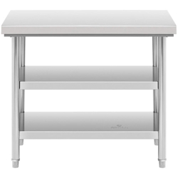 Arbeitstisch aus Edelstahl – 3 Ebenen – 200 x 70 cm – Equipementpro Image