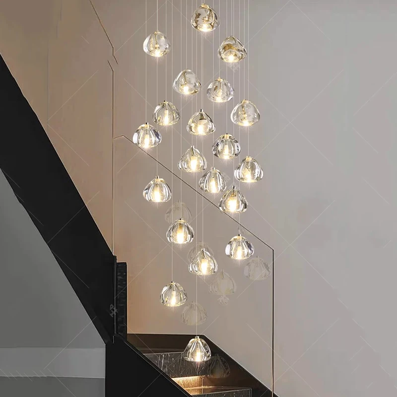 Moderne Wohndekoration, Kristall-Kronleuchter für Flur, Treppe, Innenbeleuchtung, Deckenlampen, exquisites Wohnzimmer Image