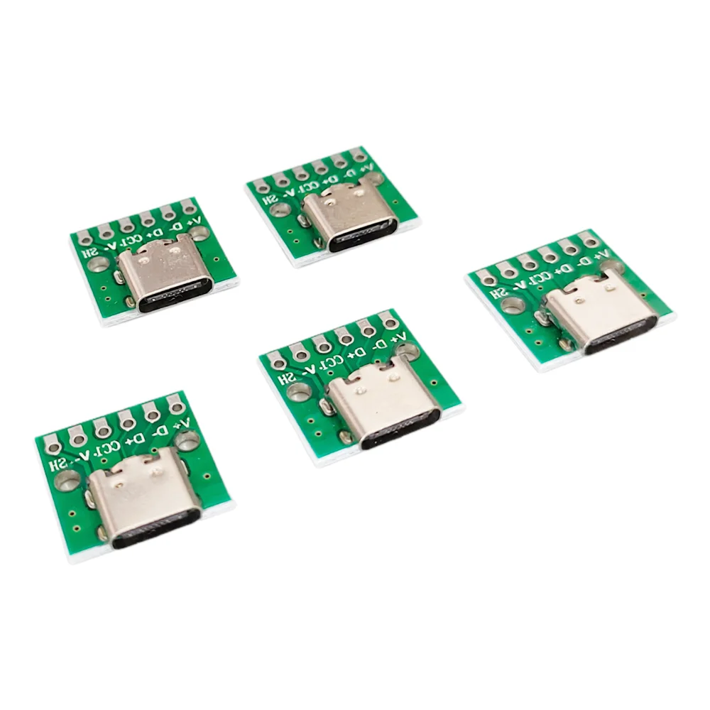 5/10/20 stücke USB Typ-C Weibliche Test PCB Board Adapter Typ C 6Pin 2,54mm Stecker Buchse für Daten Linie Draht Kabel Übertragung Image