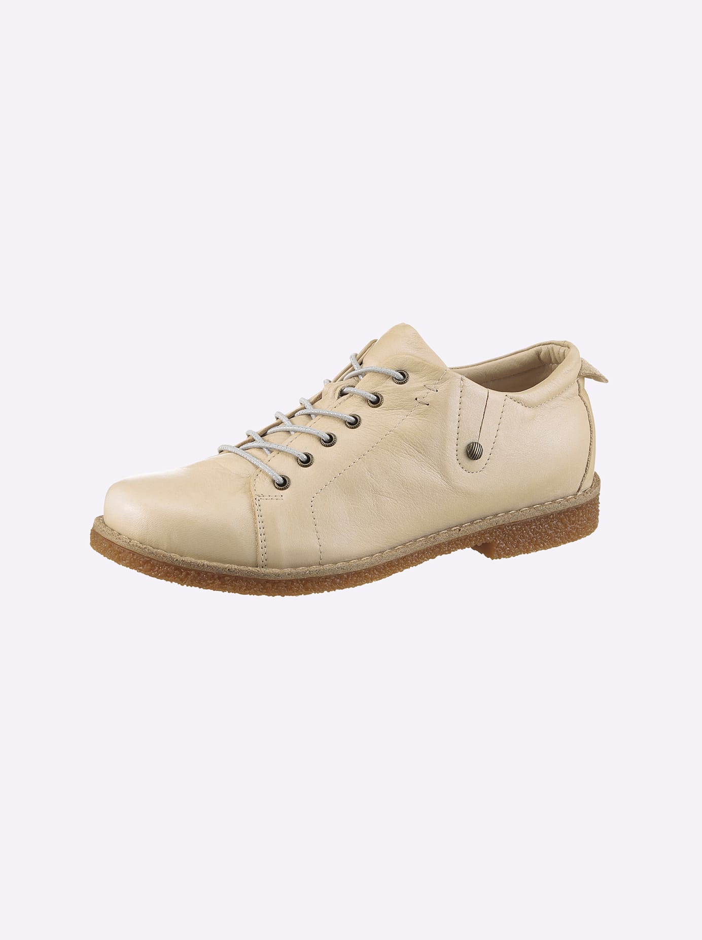 Schnürschuh ANDREA CONTI, Damen, Gr. 35, beige (creme), Glattleder, Leder, Rindsleder, Schuhe Schnürschuh