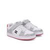 Sneaker DC SHOES "Manteca 4 V", Kinder, Gr. 1,5(32,5), weiß, schwarz, hotpink, 51% Leder, 49% Synthetikmaterial, Schuhe
