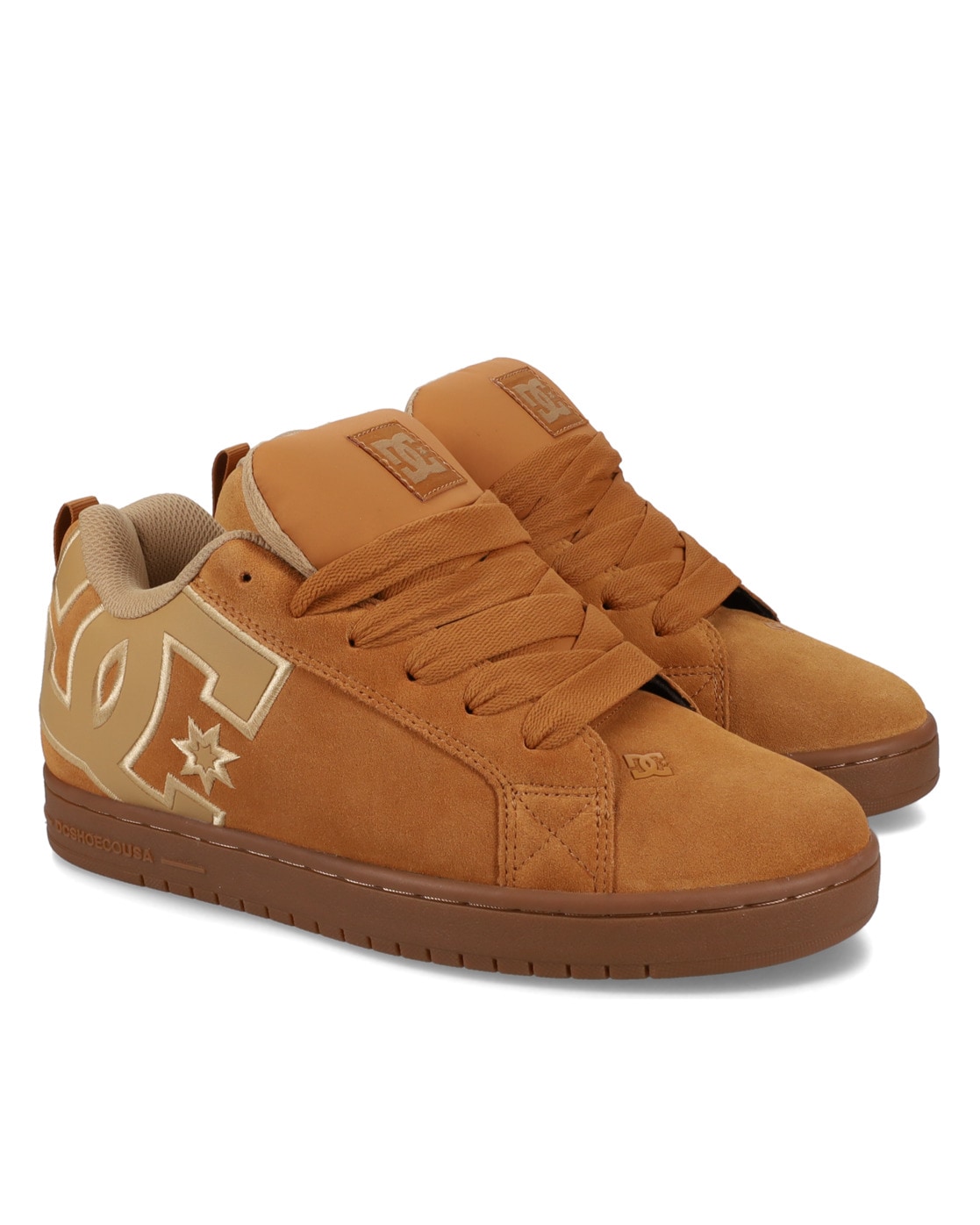 Sneaker DC SHOES "Court Graffik", Gr. 10,5 (44), braun (braun, gum), 57.05% Leder, 28.2% Synthetikmaterial, 13.87% Polyester, 0.88% Textil, Schuhe