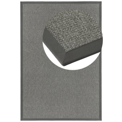 Teppich DEKOWE "Basic S2 Twill", grau (platinfarben), B:80cm H:10mm L:250cm, Kunstfaser, Teppiche, meliert, Sisaloptik, mit Bordüre, In- und Outdoor geeignet Image