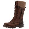 Winterstiefel MUSTANG SHOES "Darleen", Damen, Gr. 43, Normalschaft, braun, Lederimitat, Textil, used, modisch, Schuhe, Schnürstiefel mit Reißverschluss
