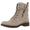 Winterstiefelette MUSTANG SHOES "Elfi", Damen, Gr. 43, grau (hellgrau), Lederimitat, Basic, Schuhe, Winterstiefel mit Reißverschluss und markanter Schnürung