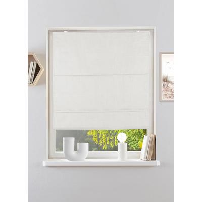 Rollo MY HOME "RIOLA" Gr. 13, beige (cream), B:70cm H:210cm, Polyester, Rollos, Faltrollo in trendiger Leinenoptik NEUHEIT Image