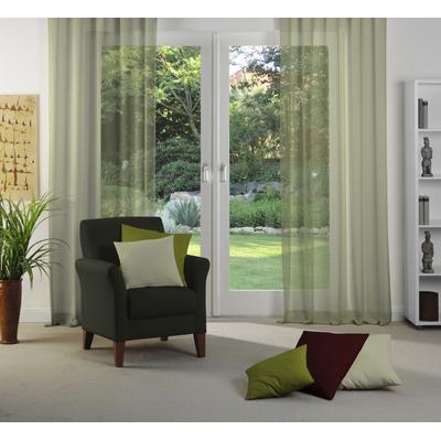 Vorhang WIRTH "Sunday", grün (oliv), B:142cm H:285cm, Baumwolle, Polyester, Gardinen, nach Maß Image