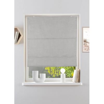 Rollo MY HOME "RIOLA" Gr. 4, grau (light grau), B:70cm H:130cm, Polyester, Rollos, Faltrollo in trendiger Leinenoptik NEUHEIT Image