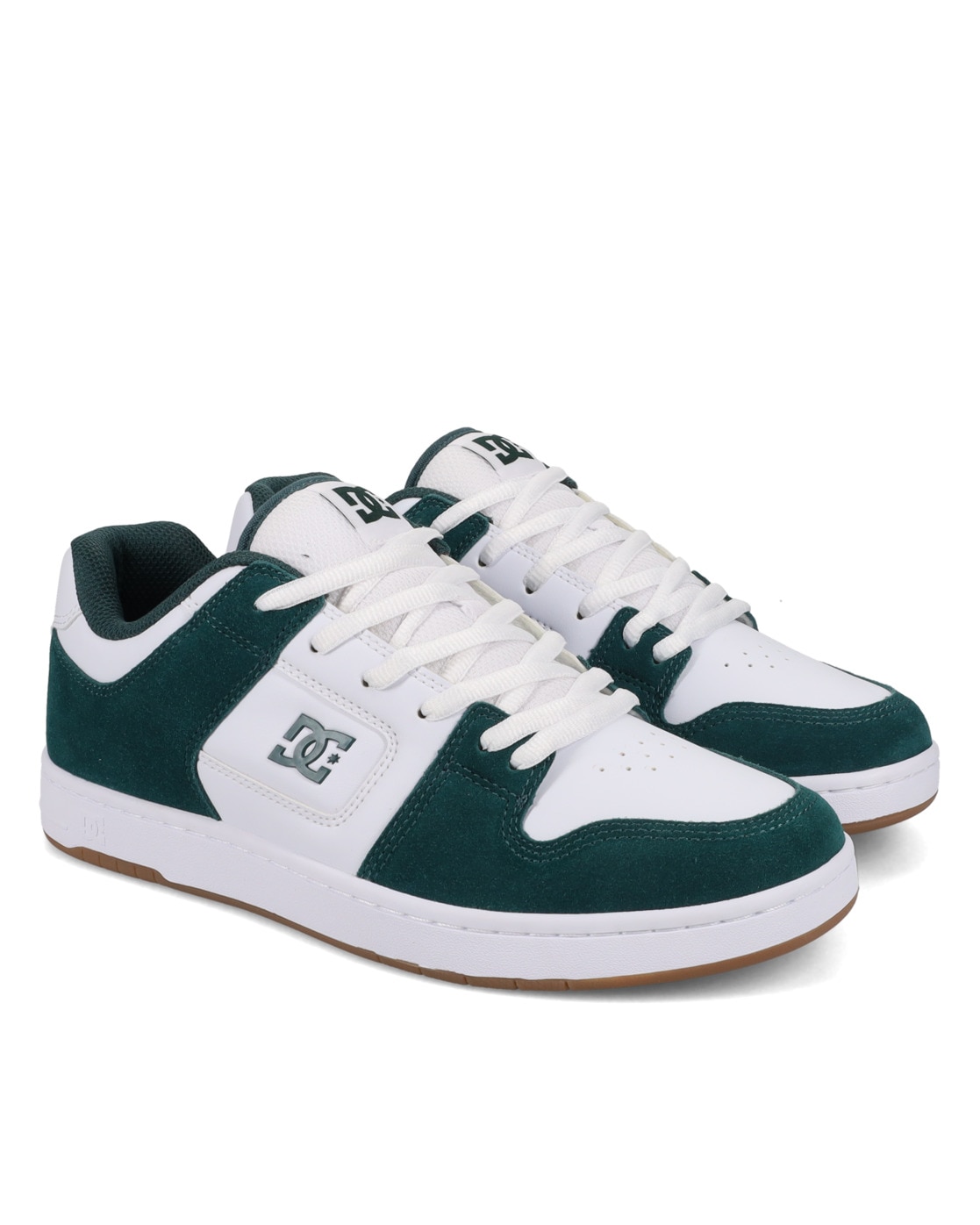 Skateschuh DC SHOES "Manteca 4 S", Herren, Gr. 11(44,5), weiß (grün, weiß), 53.02% Leder, 46.98% Synthetikmaterial, Schuhe