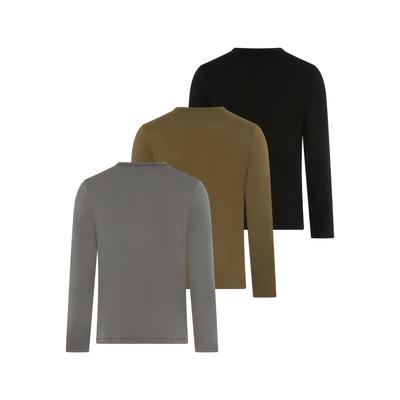 Langarmshirt HUGO UNDERWEAR "LS-SHIRT RN TRIPLET", Herren, Gr. M (50), bunt, Single Jersey, Obermaterial: 100% Baumwolle, casual, Basic, Langarm, Shirts Image