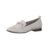 Slipper TAMARIS "Tamaris Slipper Leder", Damen, Gr. 38, grau (taupe), Leder, casual, Schuhe