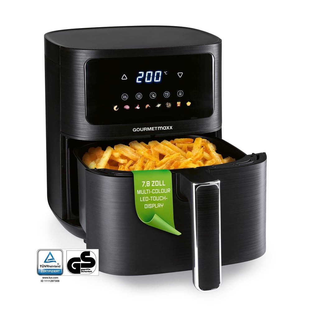 GOURMETmaxx Heißluftfritteuse, 4,5 l - Farb-Icons, LED-Touchscreen - 8 Programme Image