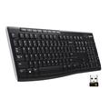 Logitech K270 Wireless Keyboard for Windows, 2.4 GHz Wireless, Full-Size, Number Pad, 8 Multimedia Keys, 2-Year Battery Life, Compatible with PC, Laptop, QWERTY UK English Layout - Black