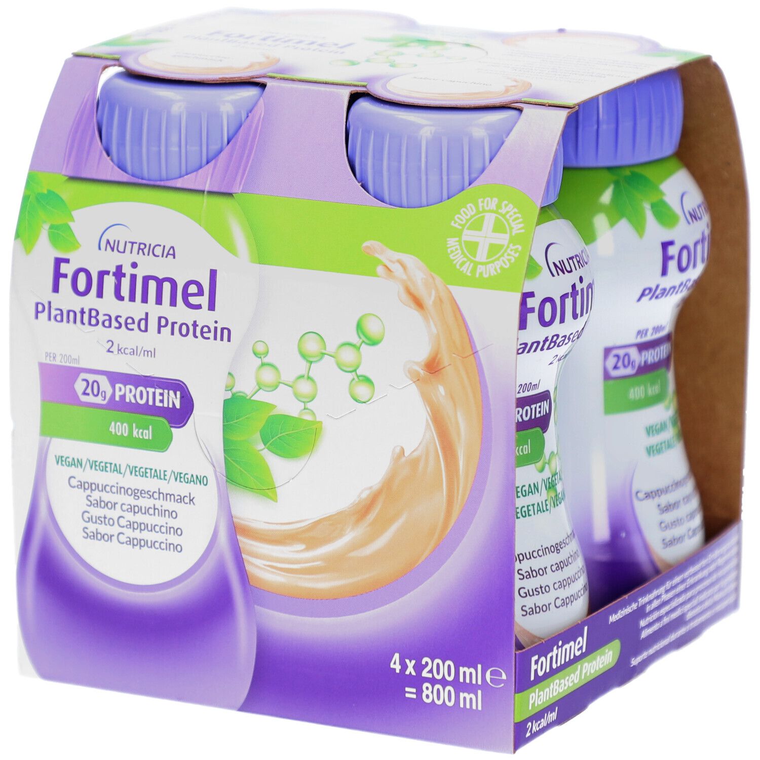 Fortimel PlantBased Protein 2 kcal Cappuccino 4x200 ml Flüssigkeit Image