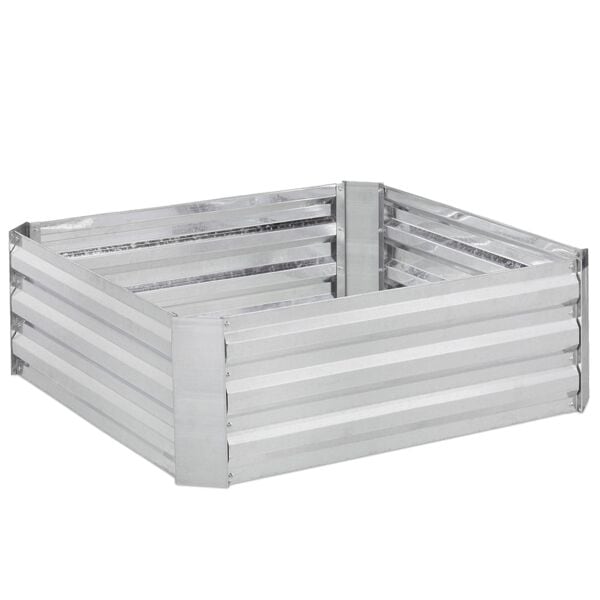 relaxdays Hochbeet aus Metall silber Image