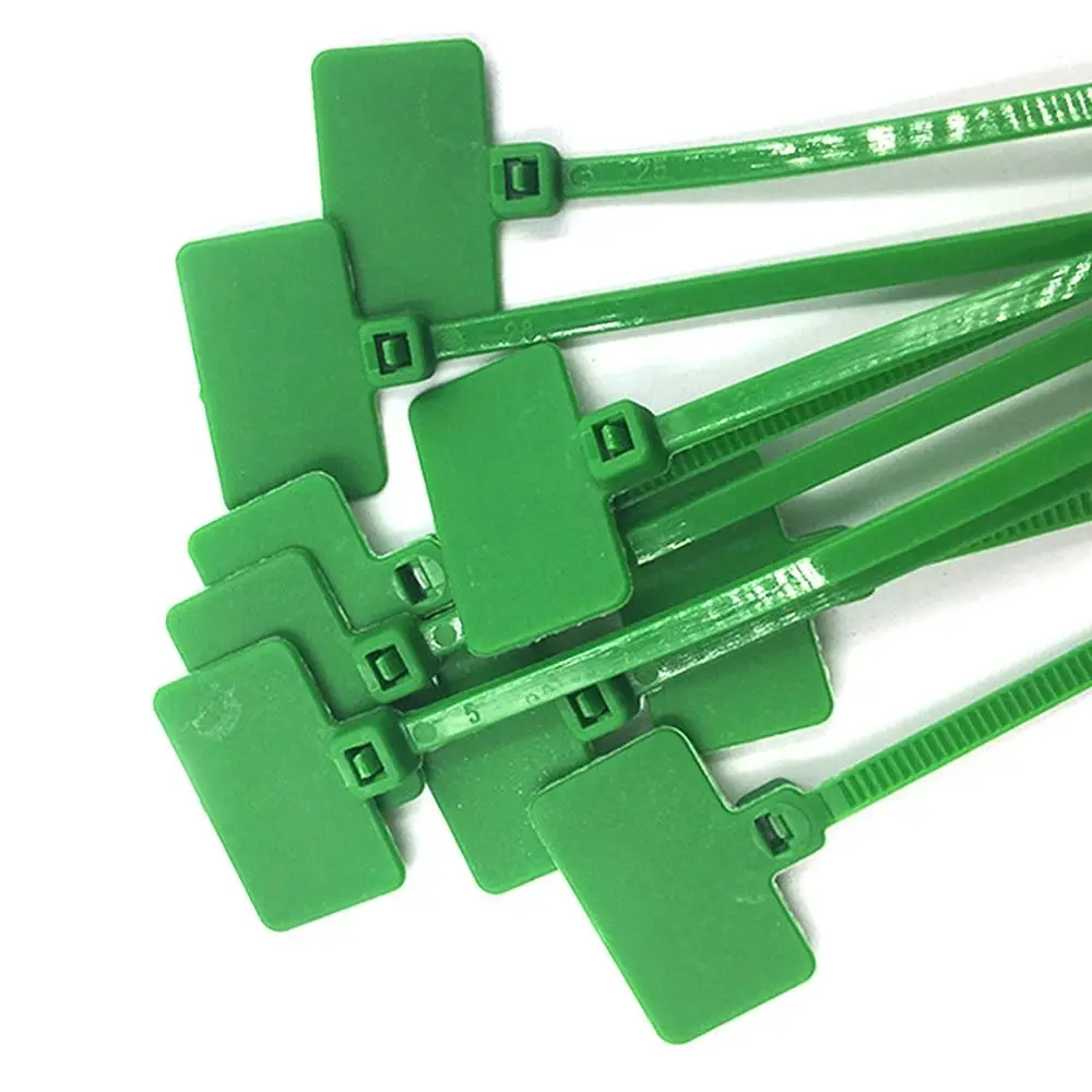 100 Stück Kunststoff-Etiketten, Netz, Drahtmarkierungen, Markierungsetiketten, Nylonbinder, Kabelbinder, bunte Etiketten, Kabeletiketten Image