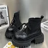 Damenstiefel, flache Schuhe, Plattform, Designer, Fad, Sportschuhe für Damen, Stiefeletten, 2025, Winter, neuer Trend, Retro-Motorradstiefel