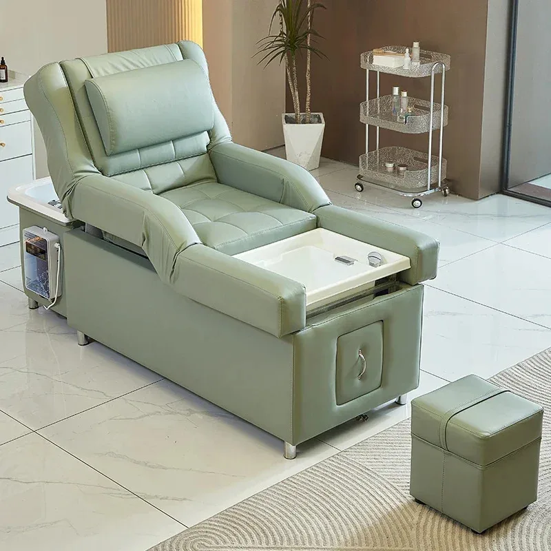 Gesundheits-Fußmassage Schönheitssalon spezielles Shampoo-Bett elektrischer Lift Fußmassage-Sofabett Schönheitssalon hochwertiges Kopftherapiebett Image