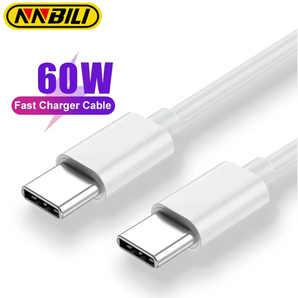 NNBILI USB-C-Kabel auf USB C 60 W Schnelllade-Ladekabel, unterstützt Schnellladung für Geräte wie Apple 15, Xiaomi, Huawei Image