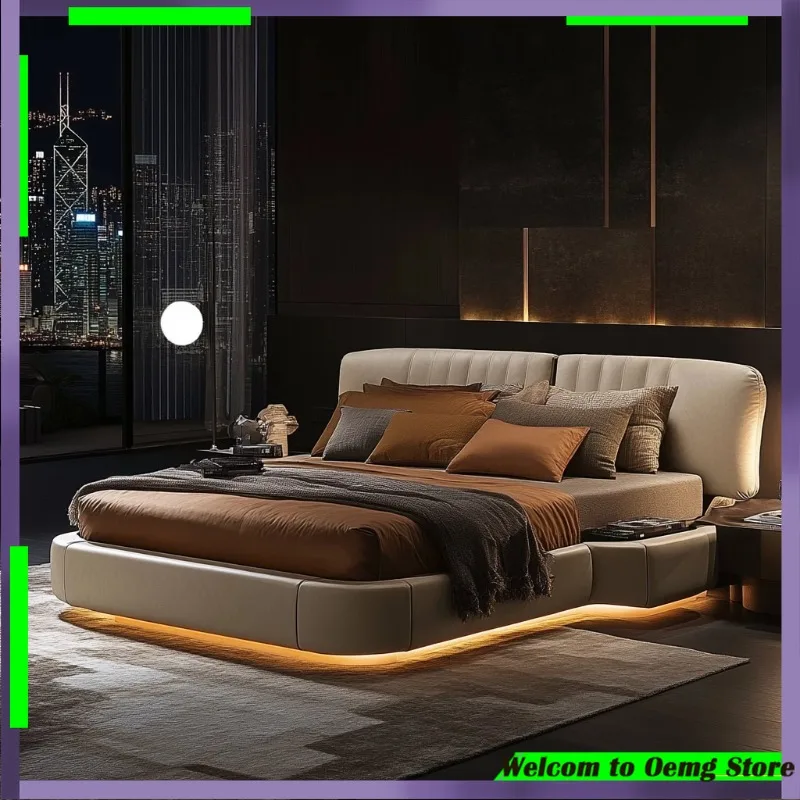 Elegantes, multifunktionales Kingsize-Bett, luxuriöses Design, ultimativer Komfort, Transformation im Schlafzimmer zur entspannenden Oase-Dekoration Image