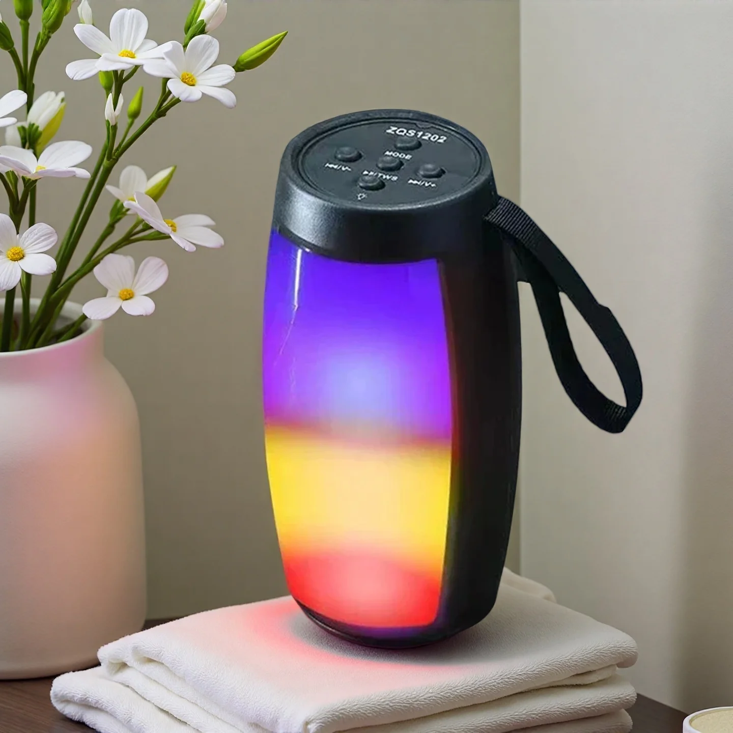 1202 Altoparlanti Bluetooth senza fili Home Outdoor Piccolo altoparlante portatile Subwoofer Car Audio Bass Lettore MP3 Sistema audio Luci a LED