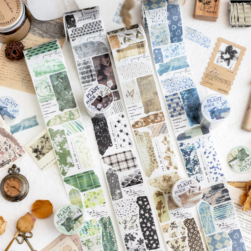 Journal GO 5 x 200 cm, Gedicht der Pflanzen, Landschaftsbau, Collage, Aufkleber, kreatives DIY-Tagebuch, Scrapbooking, Kartenalbum, Dekormaterial Image