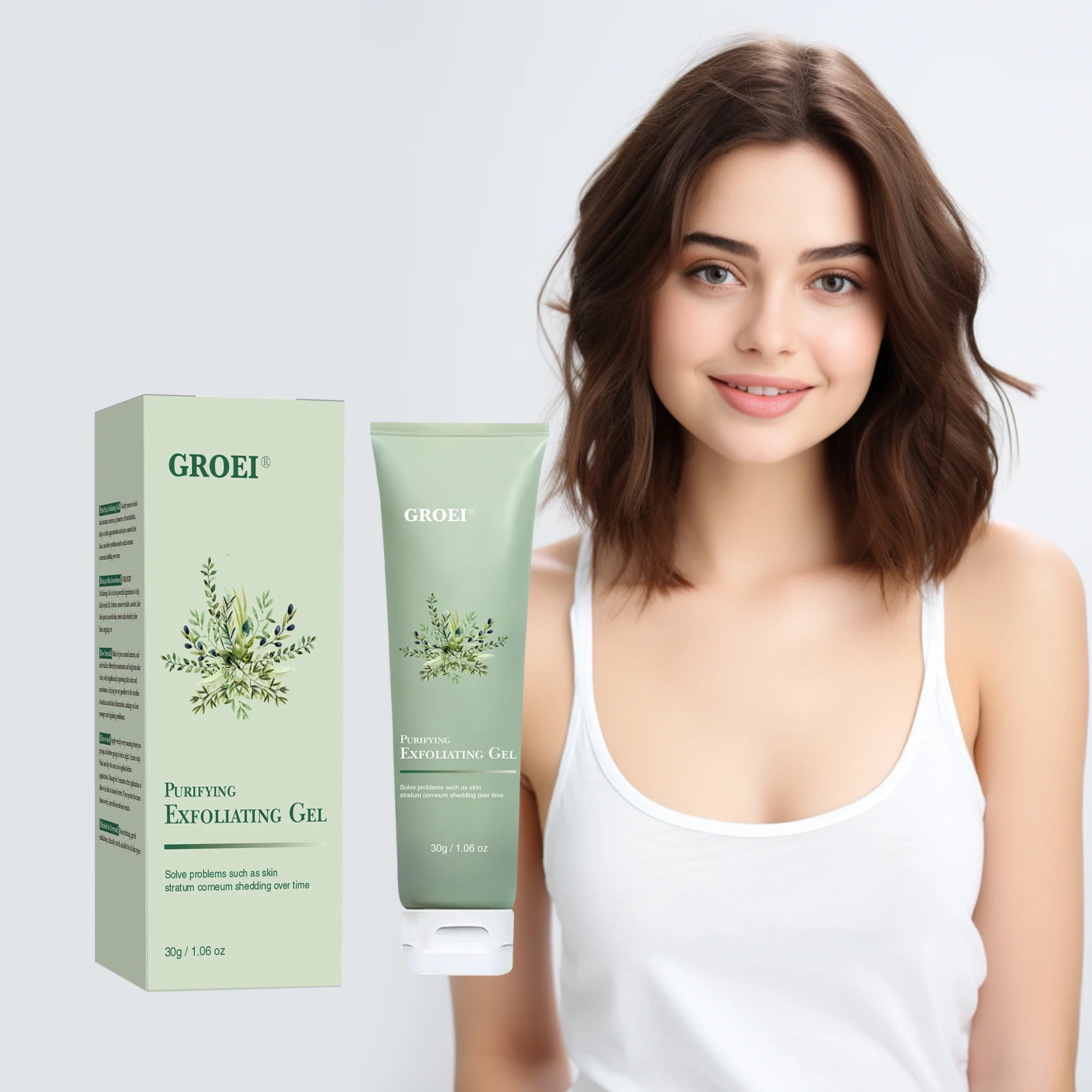 Gesichtspeeling-Gel, Kontrolle, feuchtigkeitsspendendes Gesichtspeeling, Tiefenreinigung der Poren, Entfernung abgestorbener Haut, reinigendes, sanftes Peeling-Öl, Hautpflege Image