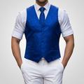 gilet da uomo con scollo a V, motivo paisley bordeaux, blu e verde, vestibilità su misura