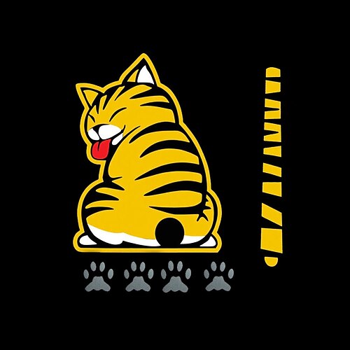 Adesivo divertente per tergicristallo posteriore auto con gatto che scodinzola, simpatico adesivo per gatto in movimento per lunotto posteriore, decorazione riflettente impermeabile per tergicristallo