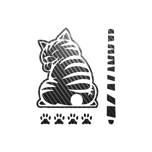 Adesivo divertente per tergicristallo posteriore auto con gatto che scodinzola, simpatico adesivo per gatto in movimento per lunotto posteriore, decorazione riflettente impermeabile per tergicristallo