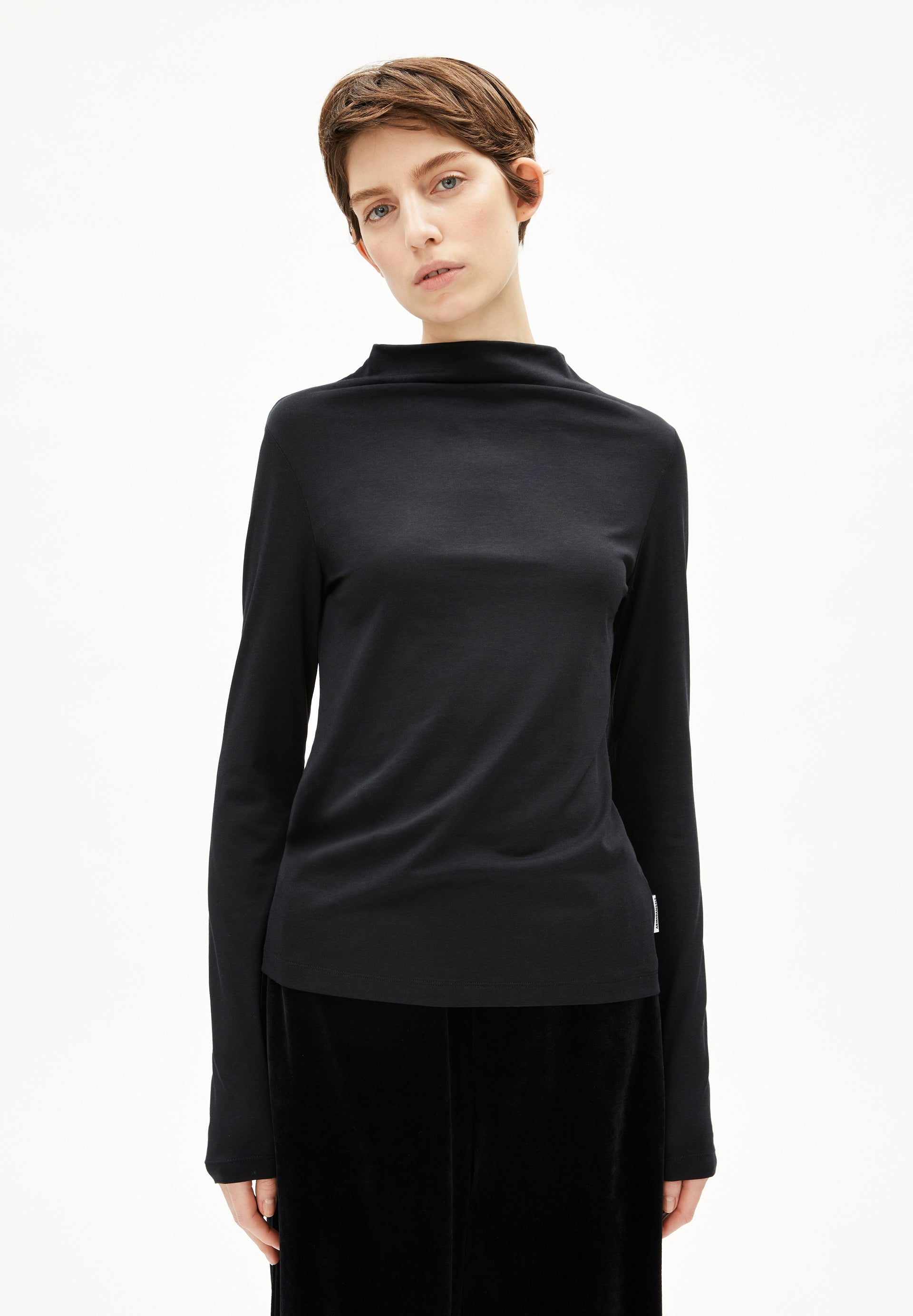 CALUNAA | Longsleeve aus Bio-Woll Mix - schwarz (L) Image