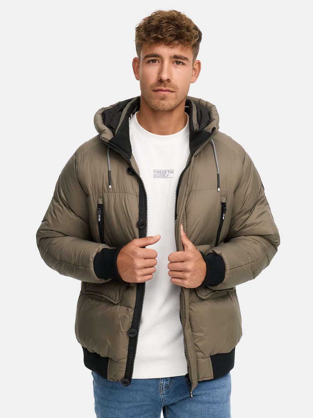 Indicode Winterjacke Herren khaki, M Image