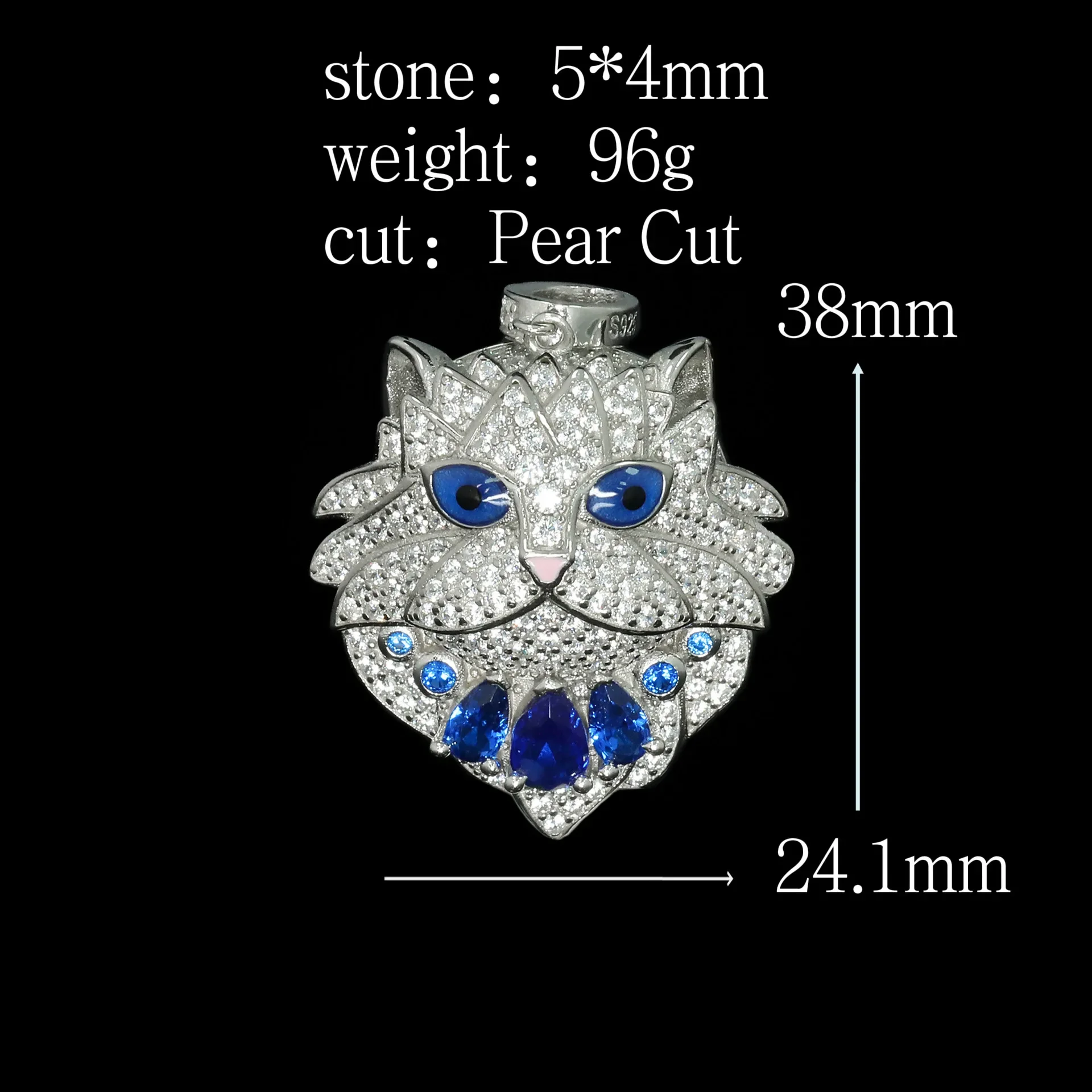 2025 S925 Silver Pendant High Carbon Diamond Treasure Home Persian Cat Versatile Jewelry Women
