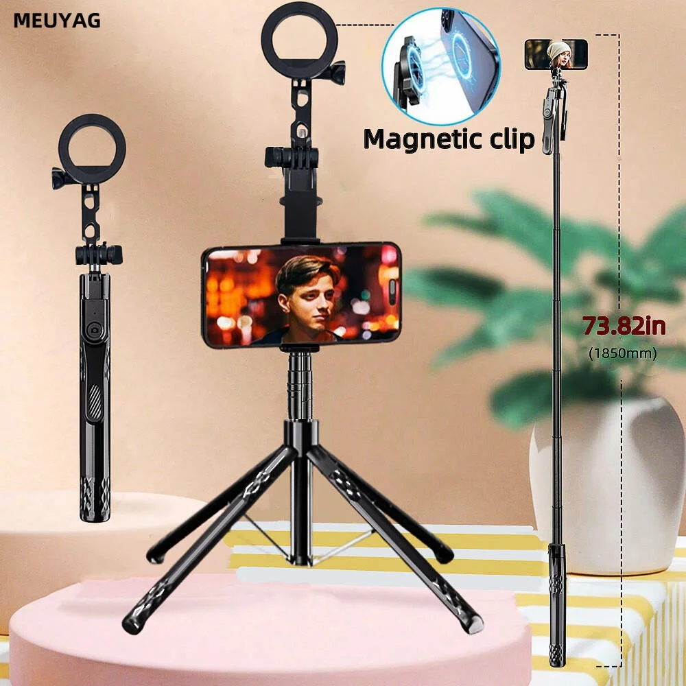 1.85M aluminum alloy keel bracket selfie stick tripod with expandable 1/4 screw suitable for sports cameras and smartphones