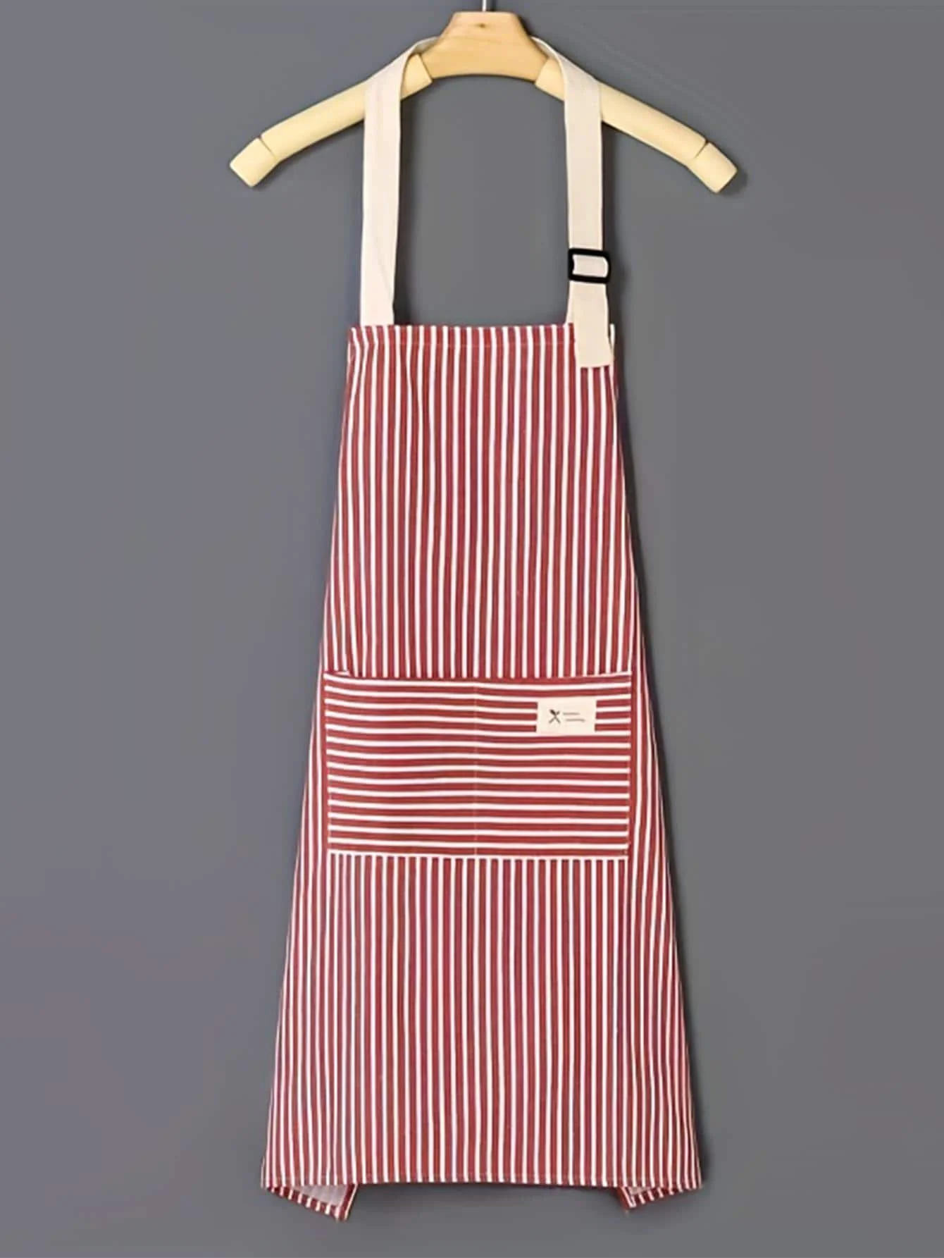 Tablier en coton et lin à rayures pour la maison, la cuisine, la mode, la cuisine, la cuisine, Style coréen, résistant à l'huile, Smock pour adulte, sans manches