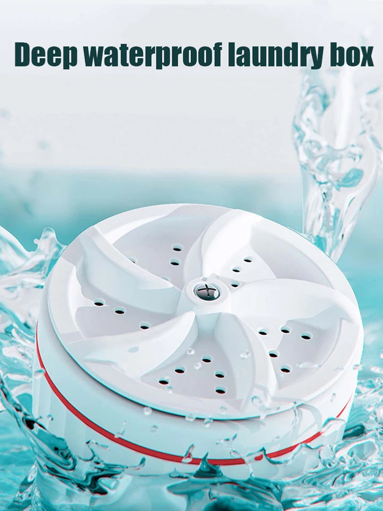 Portable Mini Washing Machine USB Powered Cleaning Washing Machine Removes Dirt Ultrasonic Turbo Washing Machine for Home Travel