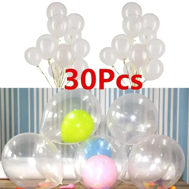 30Pcs New Transparent Latex Balloons Birthday Wedding Party Decor Birthday Decoration Baby Shower Decorations Party Decoration