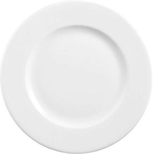 6 x MERIDIAN Speiseteller, 30,5cm, aus weißem Porzellan, von Caterado. Made in Europe. Image