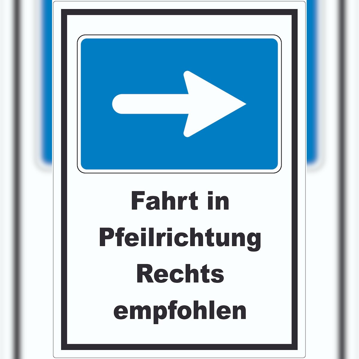 HB-Druck In Pfeilrichtung fahren rechts Symbol und Text Aufkleber A2 (420x594mm) Image