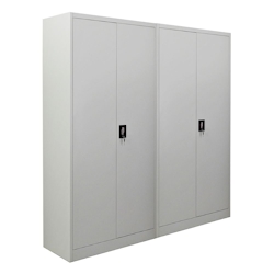 PROREGAL Mega Deal 2x Flügeltürenschrank ELEPHANT Metall Aktenschrank komplett montiert abschließbar 180x80x40cm Stahl 4 Ebenen Stahlschrank Lichtgrau Image