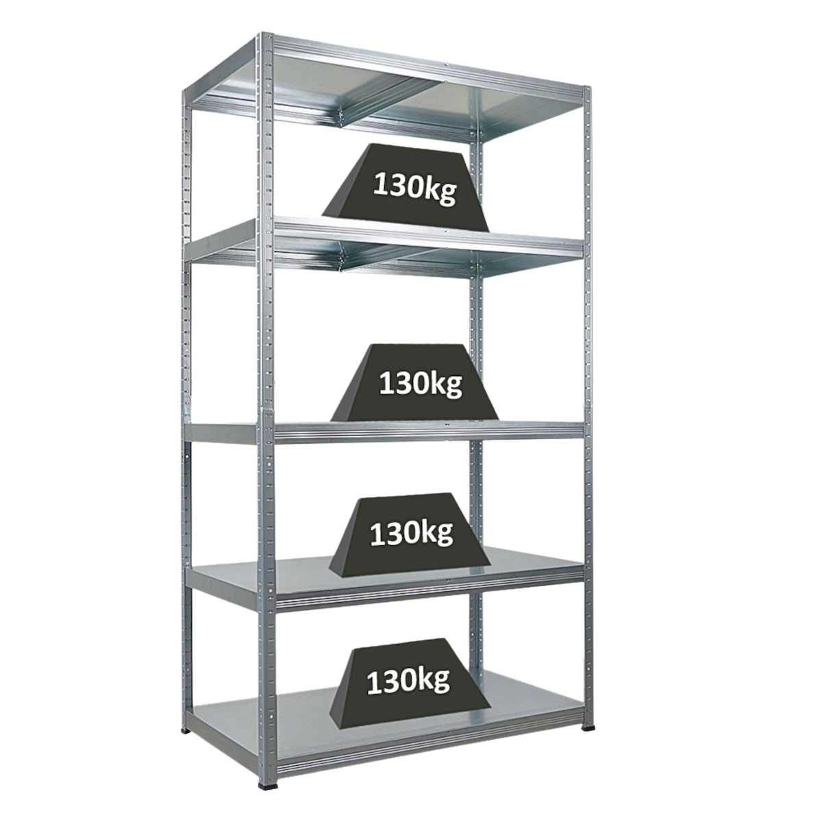 Proregal Schwerlastregal Steel Eagle | HxBxT 180x100x60cm | Fachlast 130kg | Verzinkt Image