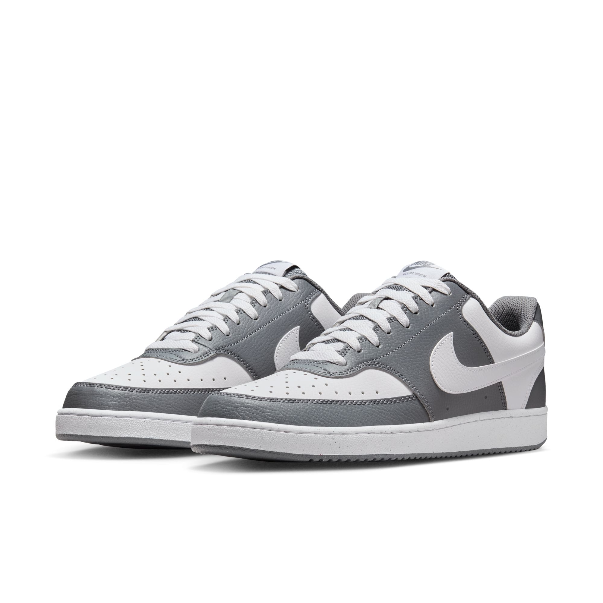 Sneaker NIKE SPORTSWEAR "COURT VISION LO", Gr. 40, cool grau, weiß, weiß, Synthetik, Schuhe, inspiriert vom Design des Nike Air Force