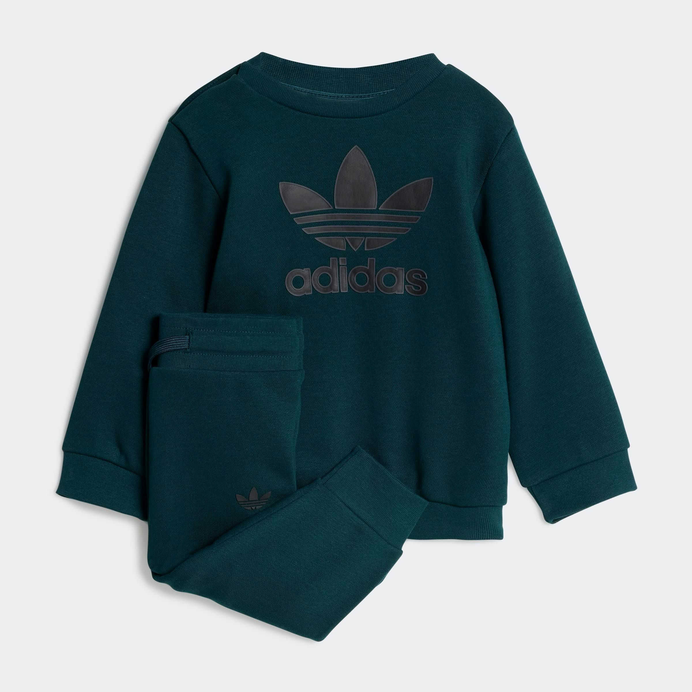 Trainingsanzug ADIDAS ORIGINALS "CREW SET", Kinder, Gr. 68, aurora ivy, schwarz, Obermaterial: 70% Baumwolle, 30% Polyester, Sportlich, Sportanzüge Image