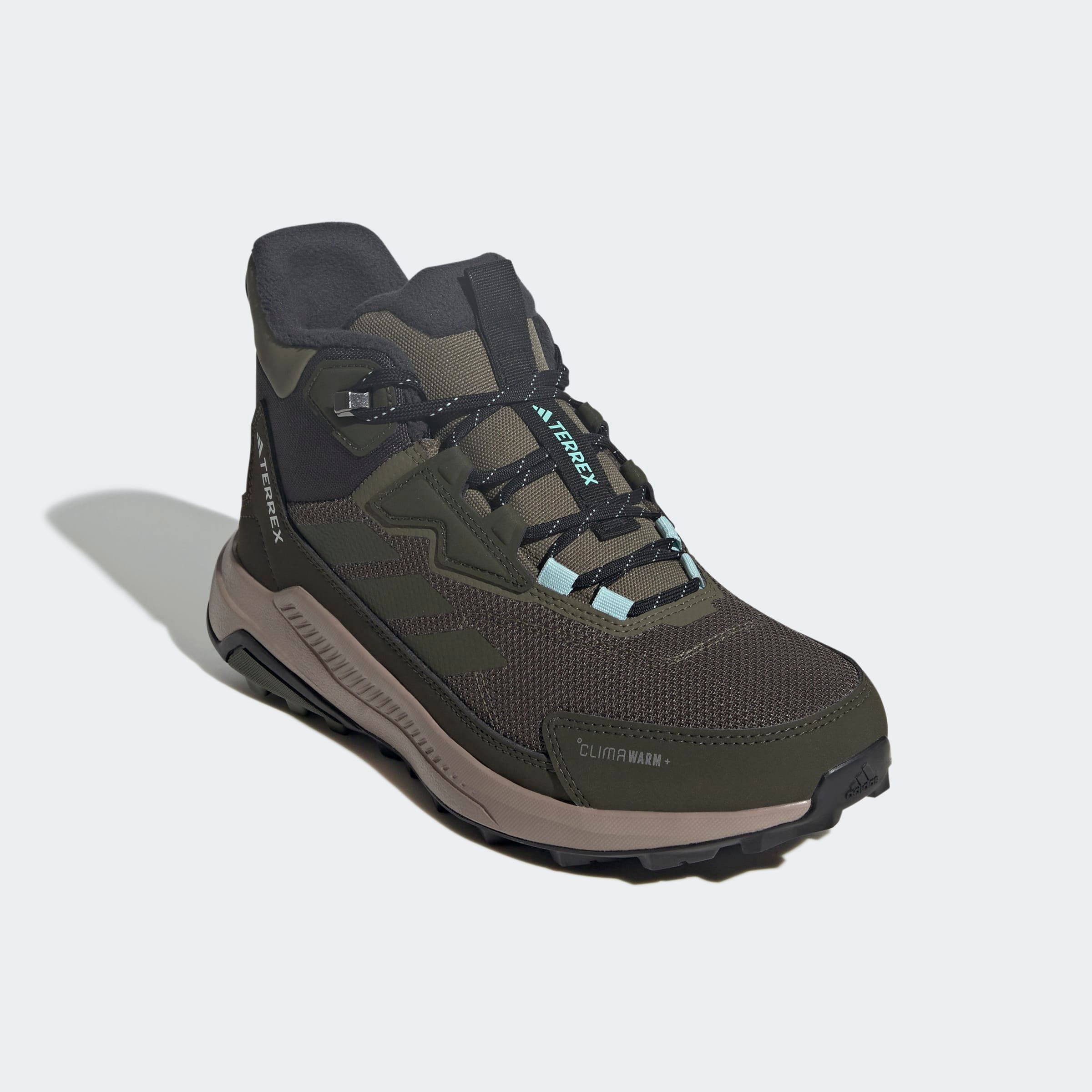 Wanderschuh ADIDAS TERREX "ANYLANDER CLIMAWARM+ E", Gr. 37, olive strata, night cargo, semi flash aqua, Synthetik, Textil, Sportlich, Schuhe Image