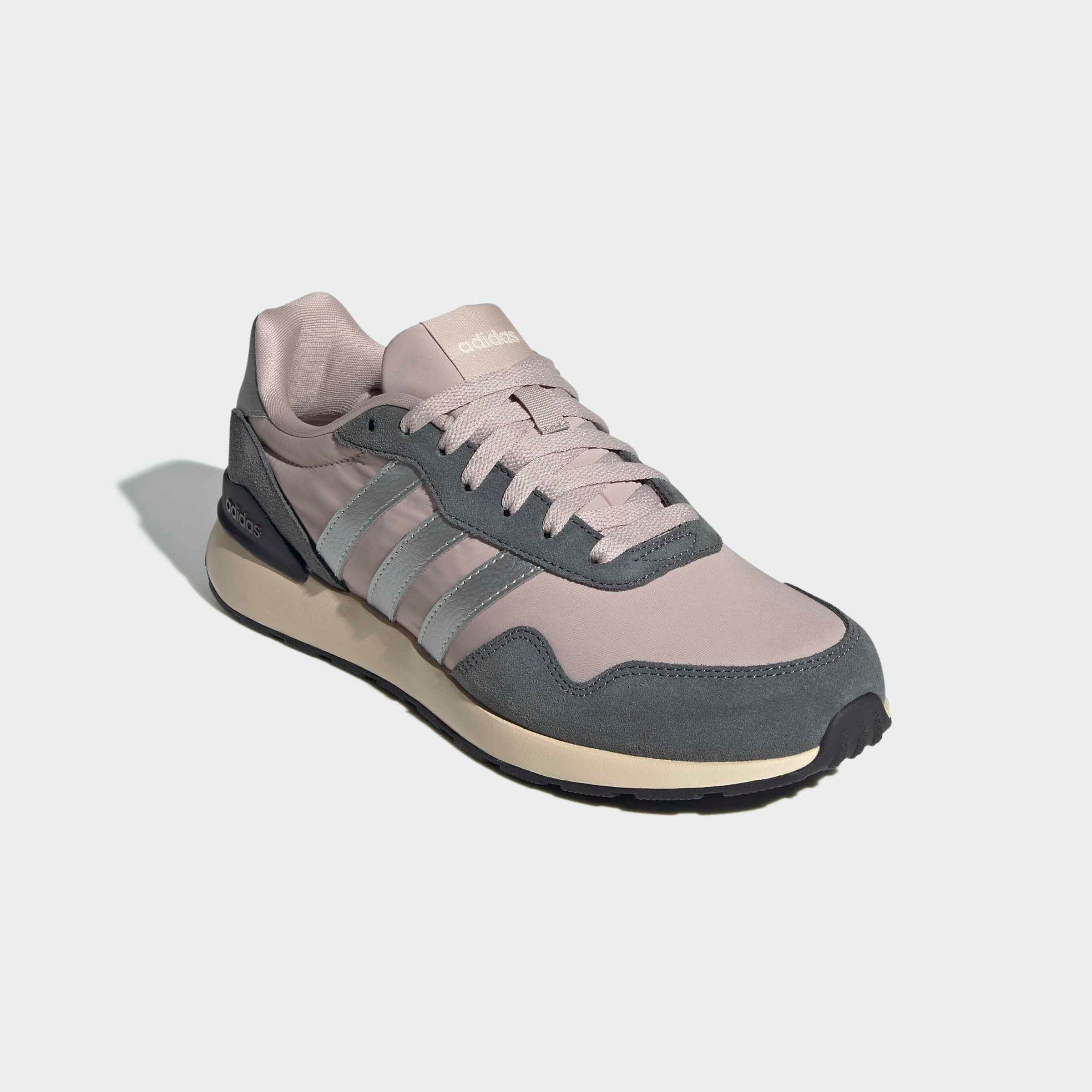 Sneaker ADIDAS SPORTSWEAR "RUN 60S 4.0", Gr. 40, wonder taupe, silber metallic, carbon, Leder, Textil, Schuhe Sneaker