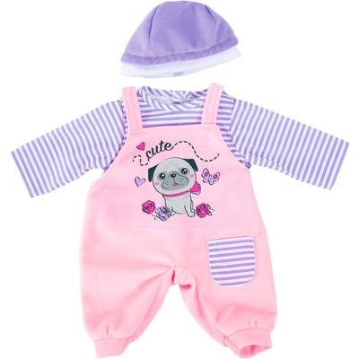 Puppenkleidung BAYER "Latzhose Hund 46 cm", lila (lila, rosa), Puppenkleidung, Kinder Image