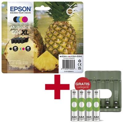 Epson Tintenpatronen-Set »604XL BK/C/M/Y« (C13T10H64010) inkl. 4 Akkus Micro AAA 850 m Image